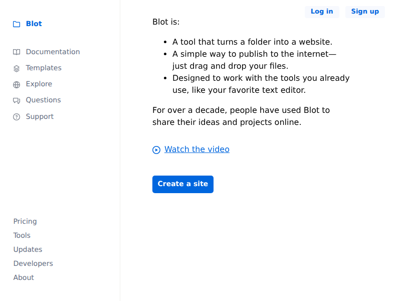 Screenshot of blot.im
