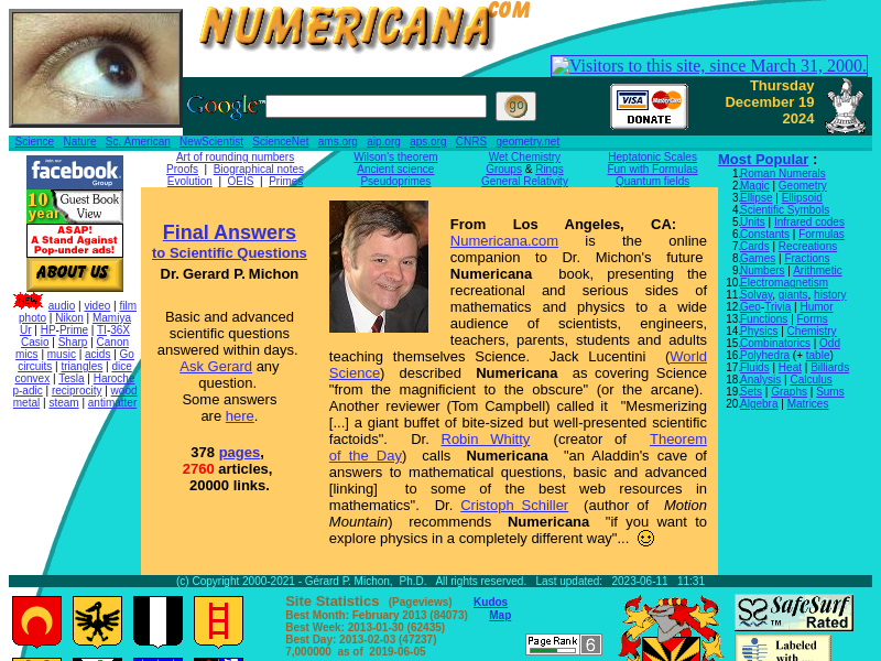 Screenshot of numericana.com