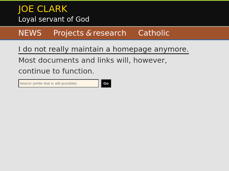 Screenshot of joeclark.org