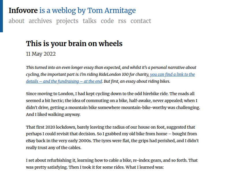 Screenshot of infovore.org
