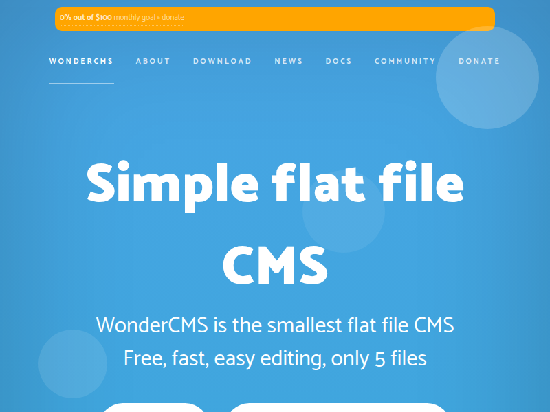 Screenshot of wondercms.com