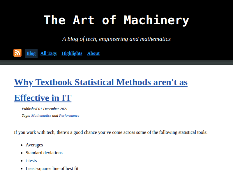Screenshot of theartofmachinery.com