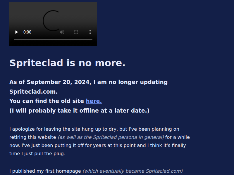 Screenshot of spriteclad.com