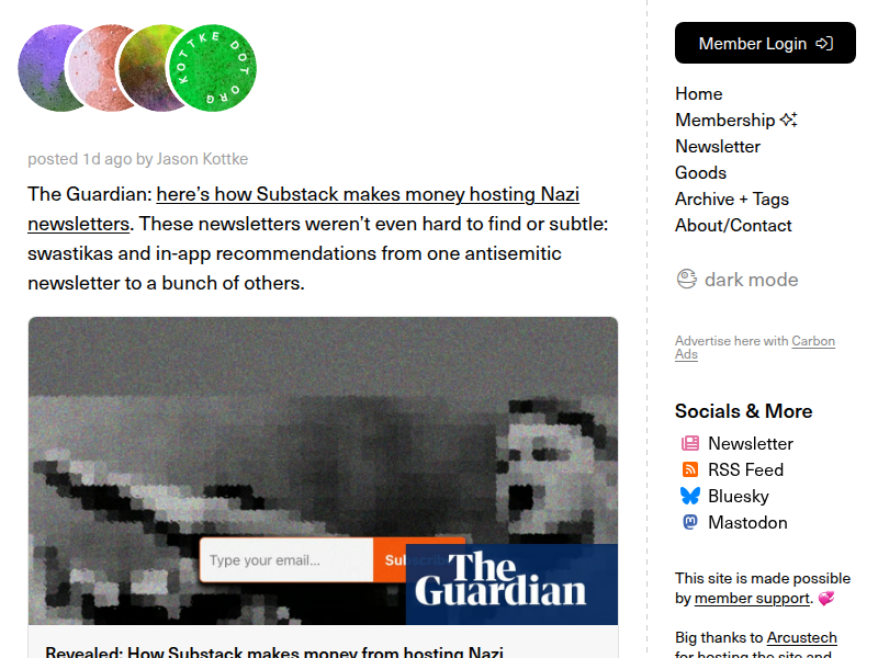 Screenshot of kottke.org
