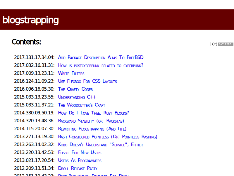 Screenshot of blogstrapping.com