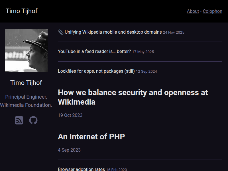 Screenshot of timotijhof.net