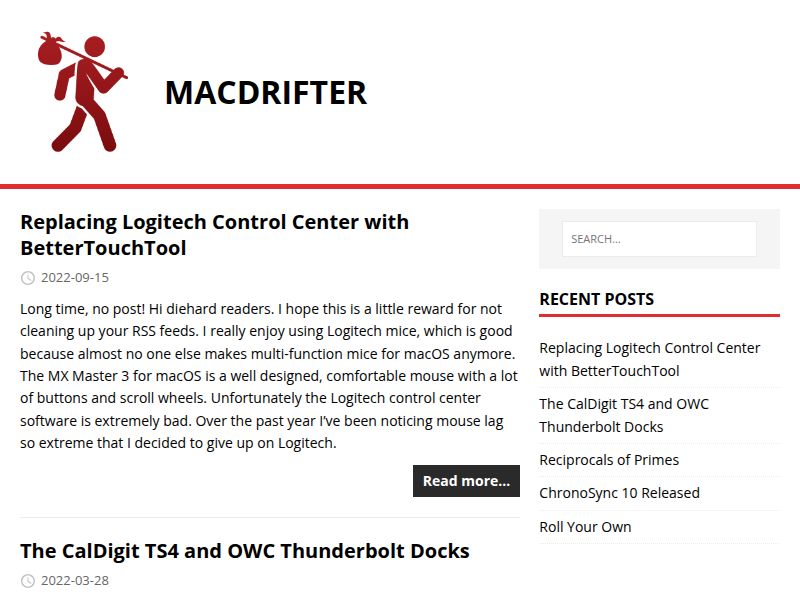 Screenshot of macdrifter.com