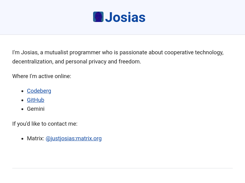 Screenshot of josias.dev