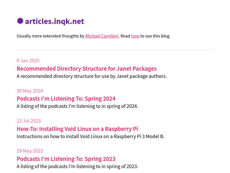 Screenshot of articles.inqk.net