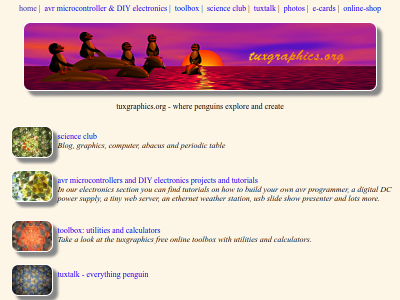 Screenshot of tuxgraphics.org
