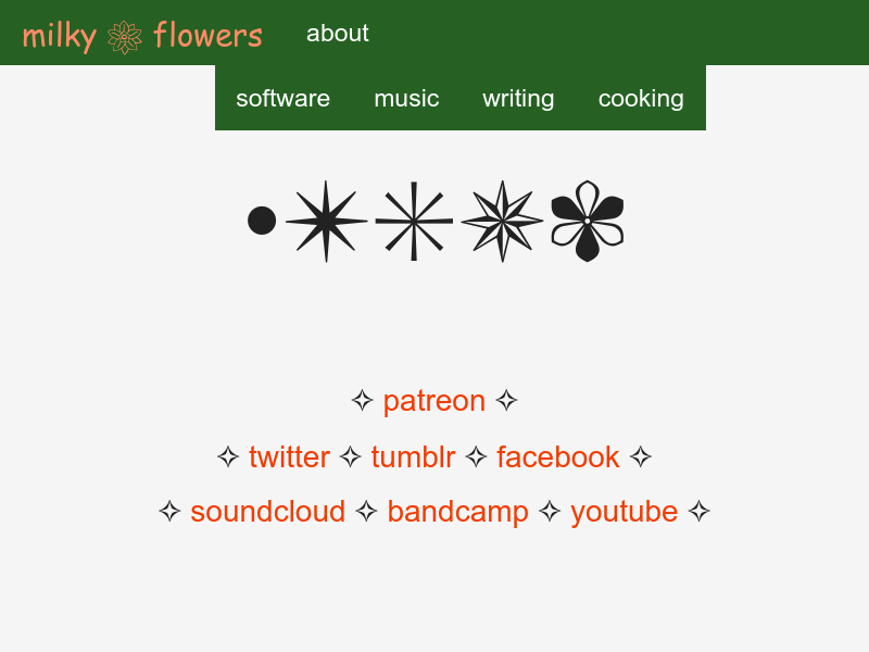 Screenshot of milky.flowers