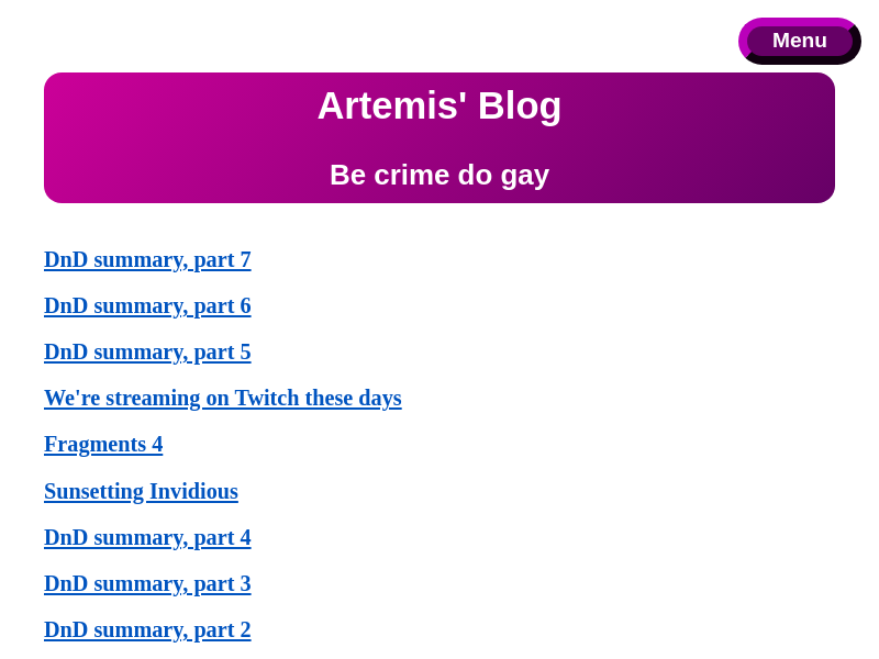 Screenshot of artemislena.eu