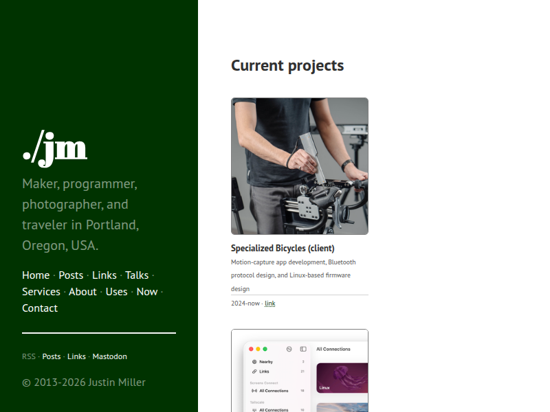 Screenshot of justinmiller.io