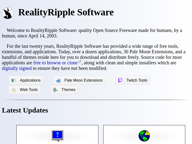 Screenshot of realityripple.com