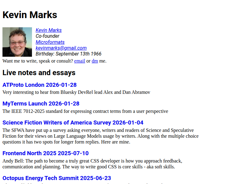 Screenshot of kevinmarks.com