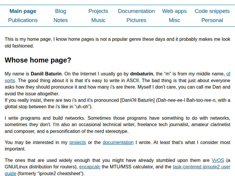 Screenshot of baturin.org