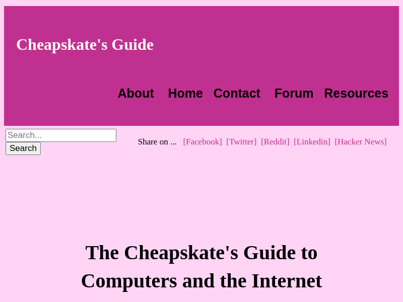 Screenshot of cheapskatesguide.org