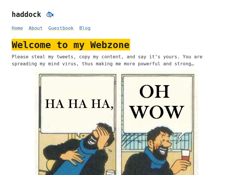 Screenshot of haddock.neocities.org