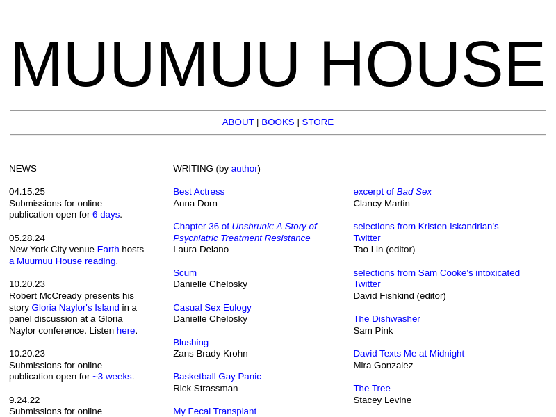 Screenshot of muumuuhouse.com