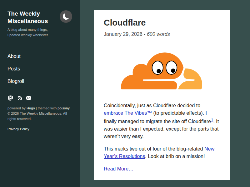 Screenshot of theweeklymiscellaneous...