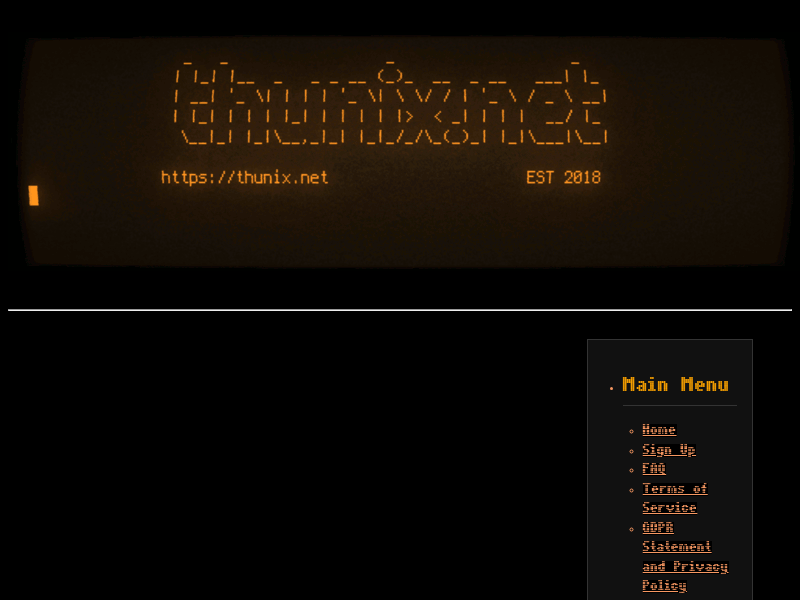 Screenshot of thunix.net