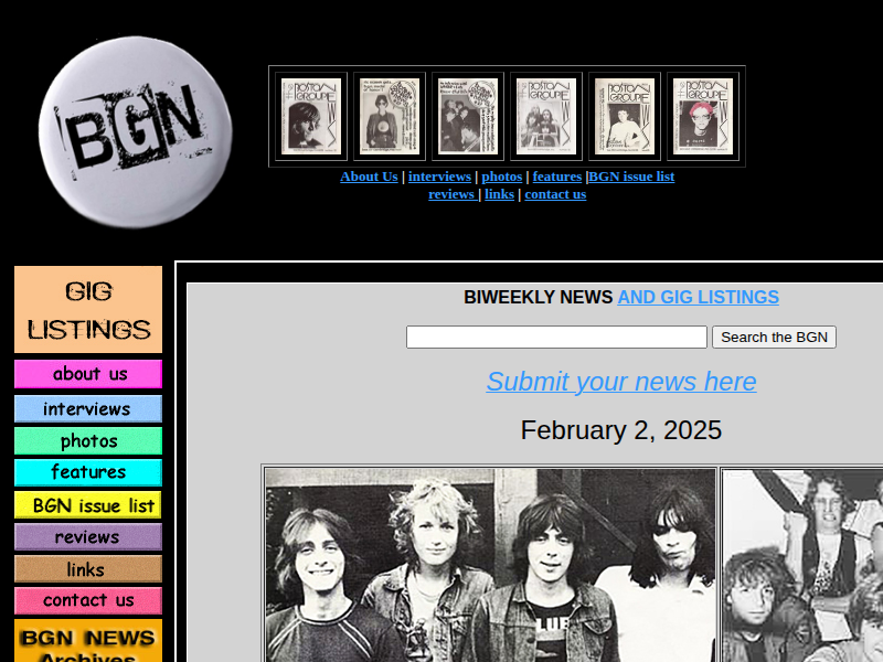 Screenshot of bostongroupienews.com