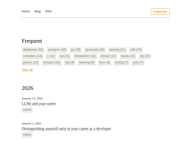 Screenshot of notes.eatonphil.com